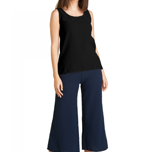 Oh My Gauze - Tank Blouse - Black