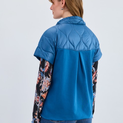 French Dressing - Mixed Media Jacket - Indigo