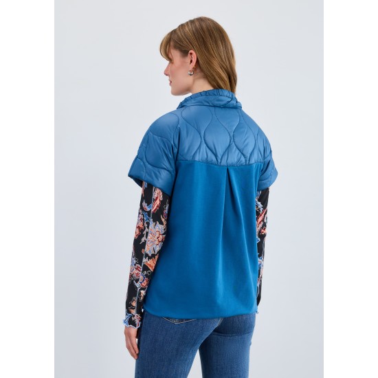 French Dressing - Mixed Media Jacket - Indigo