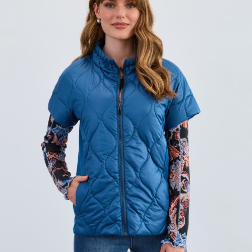 French Dressing - Mixed Media Jacket - Indigo