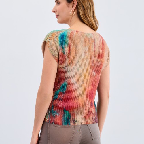 French Dressing - Cap Sleeve Printed Sweater - Cheshire