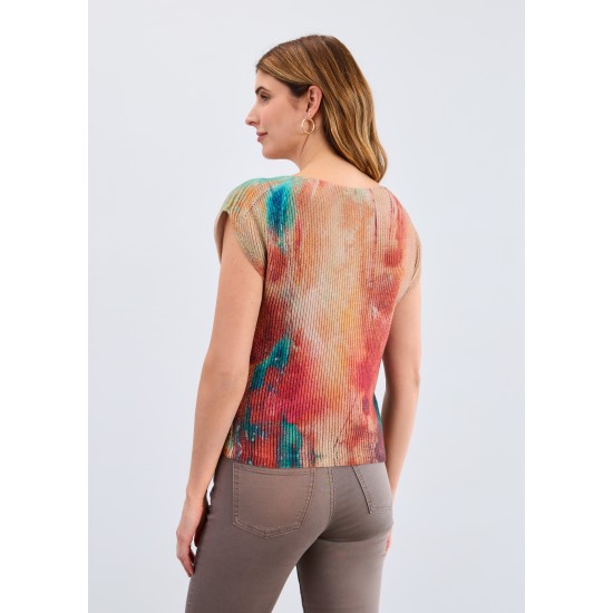 French Dressing - Cap Sleeve Printed Sweater - Cheshire