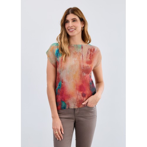 French Dressing - Cap Sleeve Printed Sweater - Cheshire