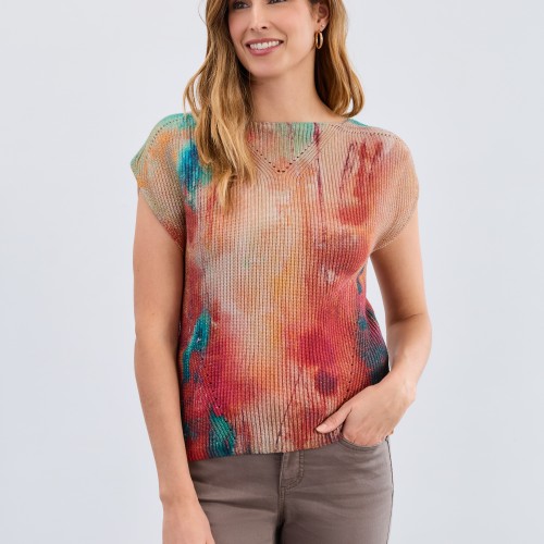 French Dressing - Cap Sleeve Printed Sweater - Cheshire
