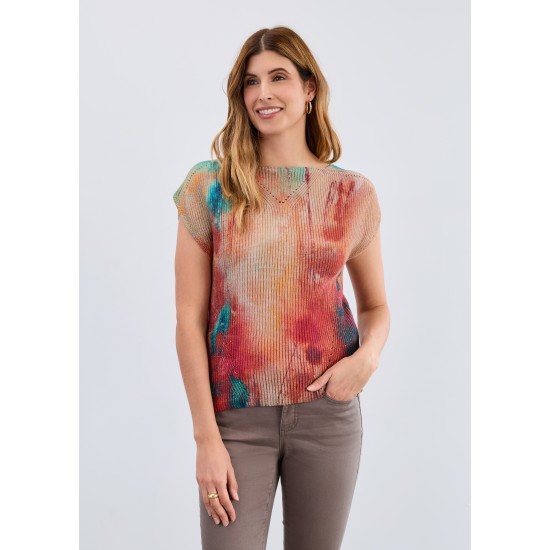 French Dressing - Cap Sleeve Printed Sweater - Cheshire