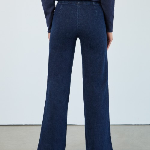 French Dressing - Pull-On Wide Leg - Dark Rinse