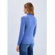 French Dressing - Long Sleeve Mock Neck Top - Blueberry