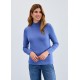 French Dressing - Long Sleeve Mock Neck Top - Blueberry