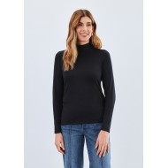 French Dressing - Long Sleeve Mock Neck Top - Black