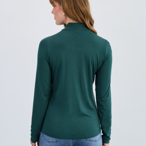 French Dressing - Long Sleeve Mock Neck Top - Spruce