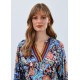 French Dressing - Embellished Neck Top - Damask Wash