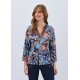 French Dressing - Embellished Neck Top - Damask Wash