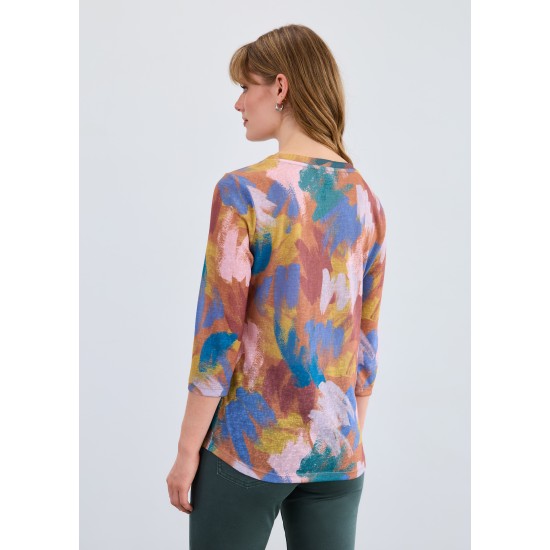 French Dressing - Scoop Neck Top - Abstract Print