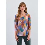 French Dressing - Scoop Neck Top - Abstract Print