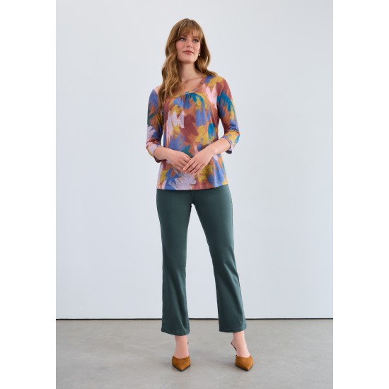 French Dressing - Scoop Neck Top - Abstract Print