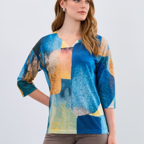 French Dressing - Drop Shoulder Notch Neck Top - Bricklane