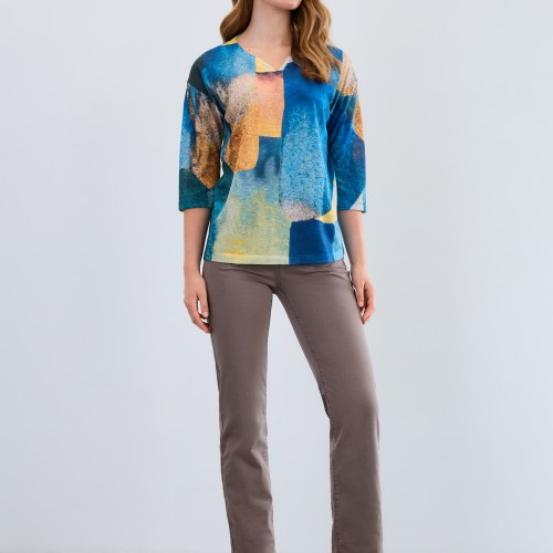 French Dressing - Drop Shoulder Notch Neck Top - Bricklane