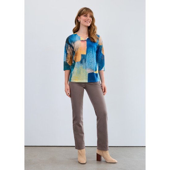 French Dressing - Drop Shoulder Notch Neck Top - Bricklane