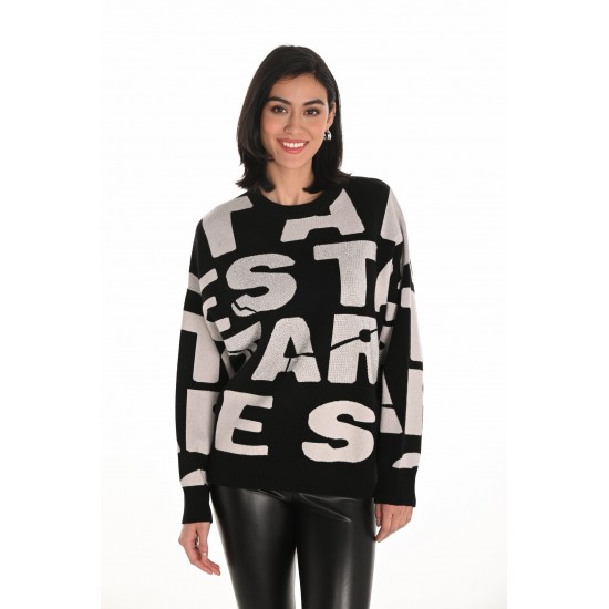 Frank Lyman - Knit Sweater #253795 - Black/Beige