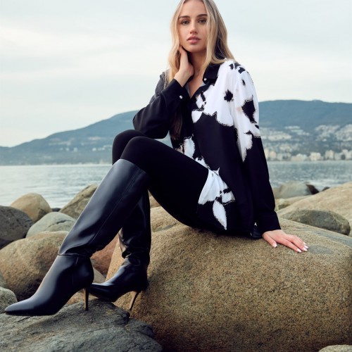 Frank Lyman - Woven Blouse #253814 - Black/Off White