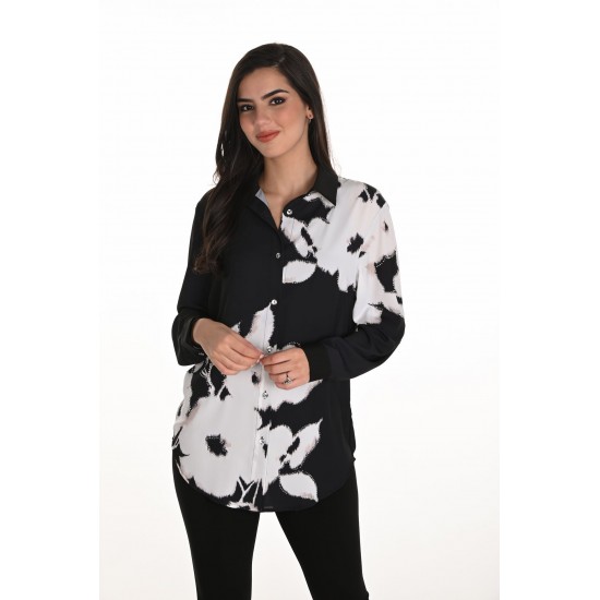 Frank Lyman - Woven Blouse #253814 - Black/Off White