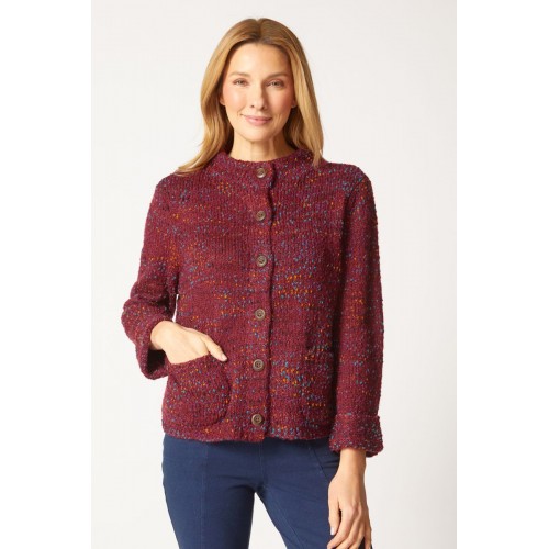 Habitat - Funnel Neck Cardigan - Wine