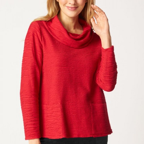 Habitat - Cowl Neck Pocket Top - Ruby