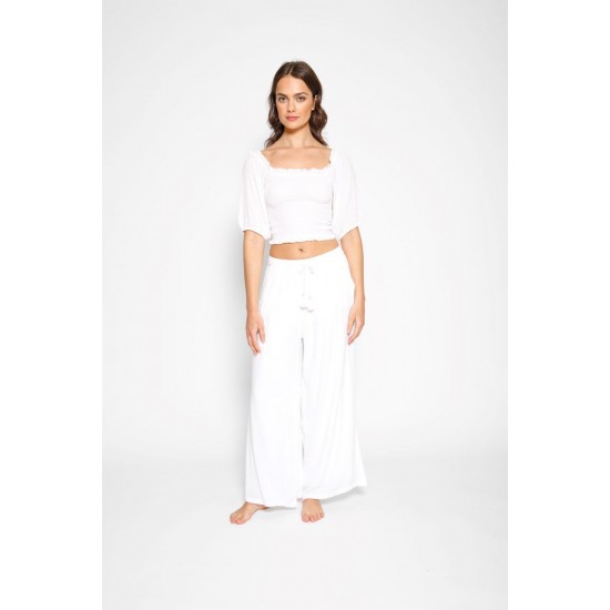 Koy Resort - Miami Tie Front Pant - White