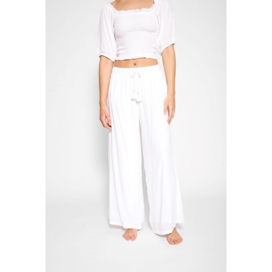 Koy Resort - Miami Tie Front Pant - White
