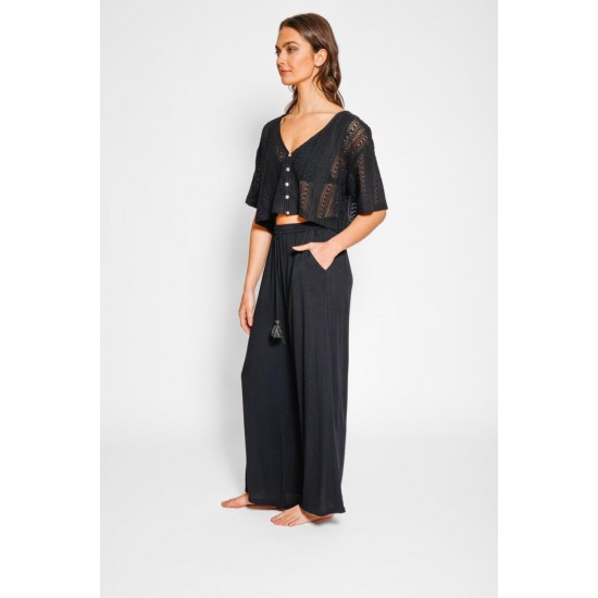 Koy Resort - Miami Tie Front Pant - Black