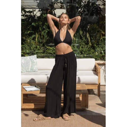 Koy Resort - Miami Tie Front Pant - Black