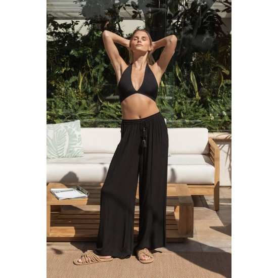 Koy Resort - Miami Tie Front Pant - Black