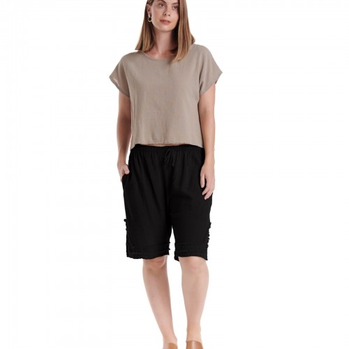 Oh My Gauze - Bermuda Shorts - Black