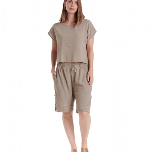 Oh My Gauze - Bermuda Shorts - Taupe