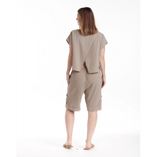 Oh My Gauze - Bermuda Shorts - Taupe