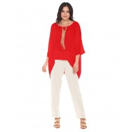 Oh My Gauze - Name-It-Jane Blouse - Crimson