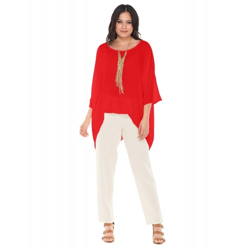 Oh My Gauze - Name-It-Jane Blouse - Crimson