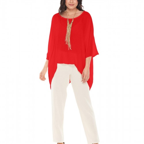 Oh My Gauze - Name-It-Jane Blouse - Crimson