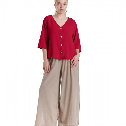 Oh My Gauze - Ronie Blouse - Crimson