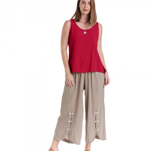 Oh My Gauze - Tank Blouse - Crimson