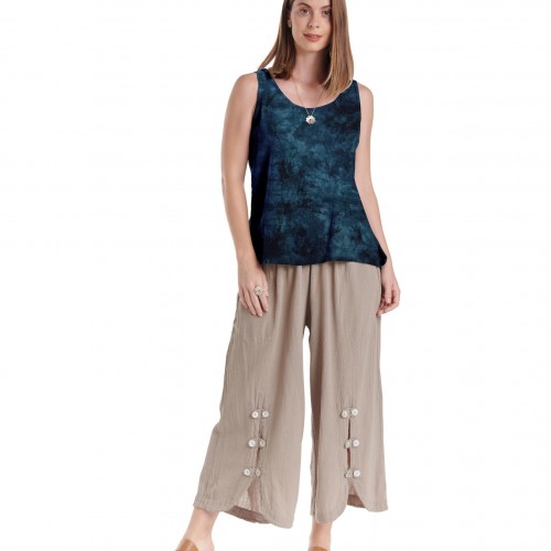 Oh My Gauze - Tank Blouse - Washed Sapphire