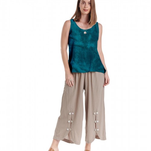 Oh My Gauze - Tank Blouse - Washed Peacock