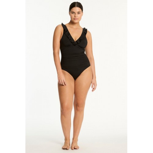 Sea Level - Eco Essentials D/DD Frill One Piece - Black