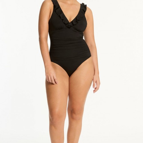 Sea Level - Eco Essentials D/DD Frill One Piece - Black