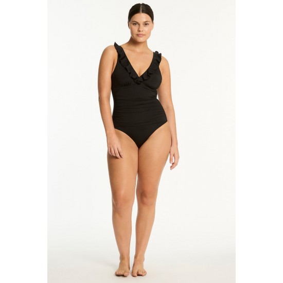 Sea Level - Eco Essentials D/DD Frill One Piece - Black
