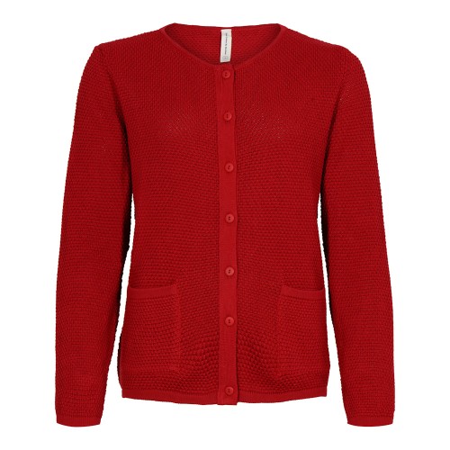 Skovhuus - Cotton Cardigan With Patch Pockets - Roccoco Red