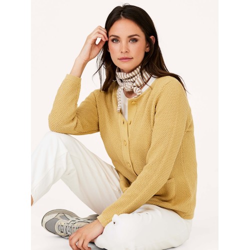 Skovhuus - Cotton Cardigan With Patch Pockets - Hemp Yellow