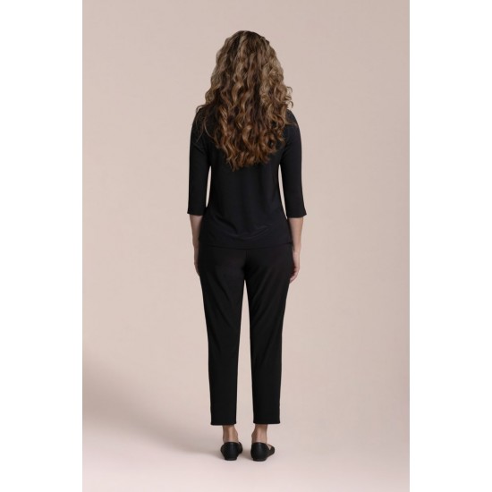 Sympli - Suitable Split Sleeve Top 3/4 Sleeve - Black