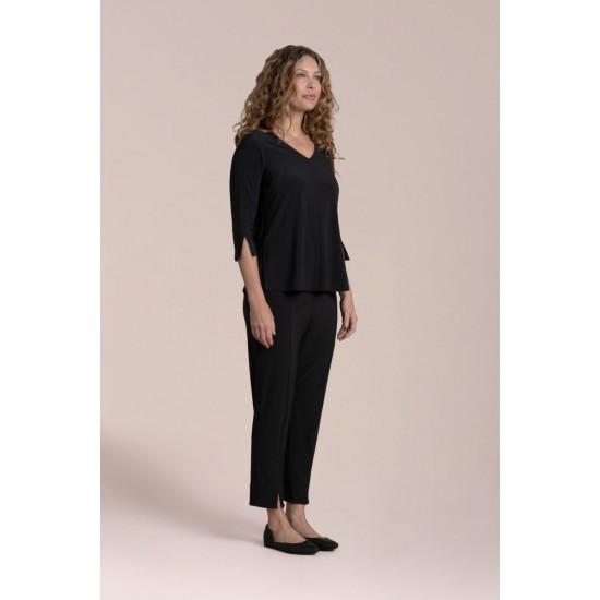 Sympli - Suitable Split Sleeve Top 3/4 Sleeve - Black