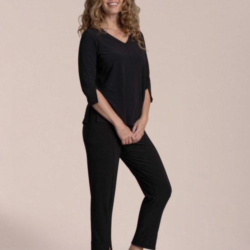 Sympli - Suitable Split Sleeve Top 3/4 Sleeve - Black